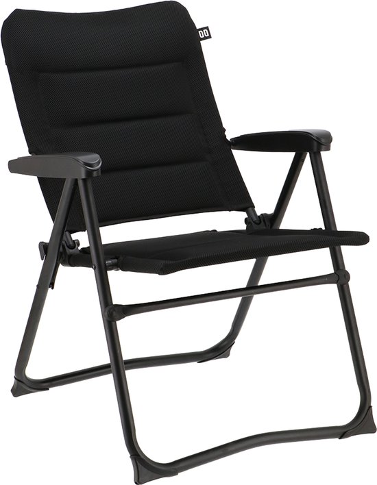 Travellife Barletta Compact Camping Standenstoel Zwart - In 3 standen verstelbaar - Comfortabele 2D mesh bekleding - Gemakkelijk mee te nemen