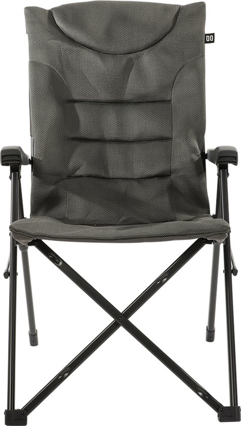 Travellife Barletta Cross Campingstoel Antraciet - Ventilerende en weerbestendige Airmesh bekleding - 120 kg draagvermogen - Inclusief draagtas