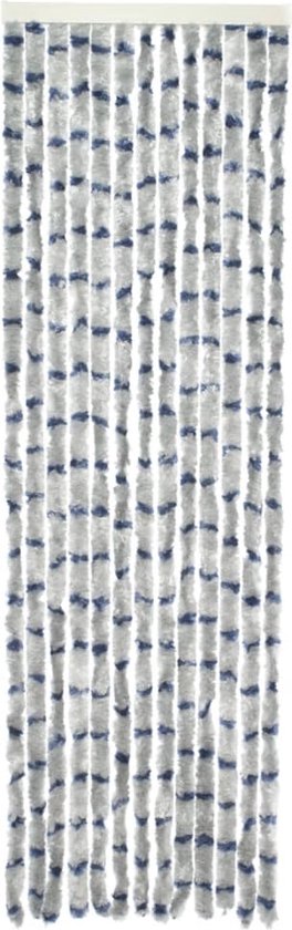 Travellife Chenille Vliegengordijn - Streep Grijs/Blauw - 56 x 185 cm van Travellife