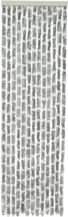 Travellife Chenille Vliegengordijn - Streep Grijs/Wit - 56 x 185 cm van T