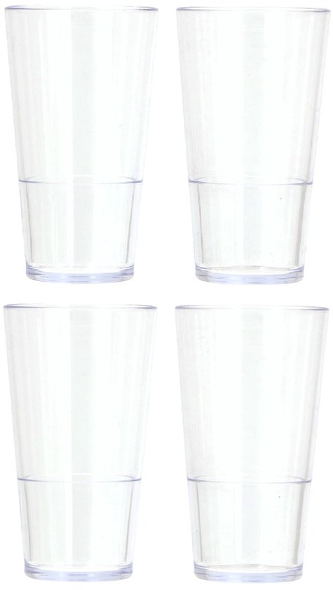 Travellife Lua Camping Bierglas / Softdrinkglas 4 stuks 330 ml - BPA- en ftalaatvrij - Licht in gewicht - Stoot- en krasbestendig