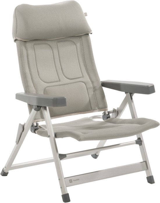 Travellife Lucca standenstoel Lounge cool grey - 3D air mesh bekleding - Lage zithoogte - Water- en uv-bestendig