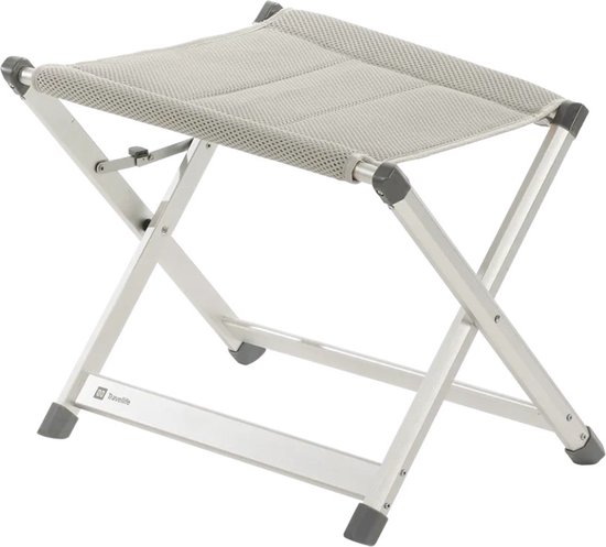 Travellife Lucca Voetenbank cool grey - Water- en uv-bestendig - Stevig lichtgewicht aluminium frame van Travellife