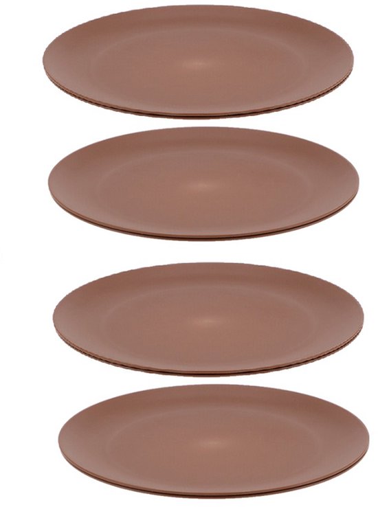 Travellife Nova Cacao 20 cm Camping Ontbijtbord - Set van 4 - Melamine- en BPA-vrij