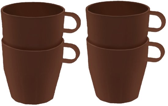 Travellife Nova Campingbeker Cacao 4 stuks - Melamine vrij