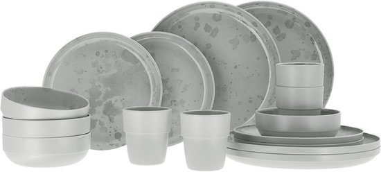 Travellife Palma serviesset light grey 16-delig V24 van Travellife