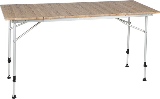 Travellife Sorrento Uitschuifbare Campingtafel Bruin 80/110/140x70 cm - Compact en gebruiksvriendelijk - In hoogte verstelbaar - Stabiel en lichtgewicht van Merkloos