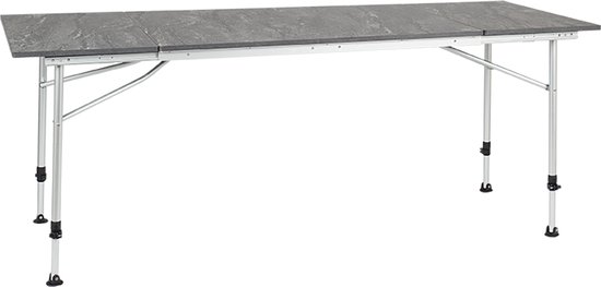 Travellife Sorrento Uitschuifbare Campingtafel Donkergrijs 100/140/180x70cm - Compact en gebruiksvriendelijk - In hoogte verstelbaar - Stabiel en lichtgewicht van T
