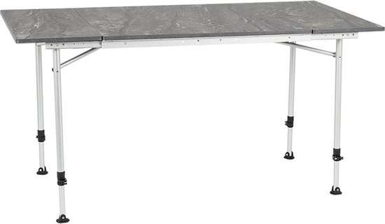 Travellife Sorrento Uitschuifbare Campingtafel Donkergrijs 80/110/140x70cm - Compact en gebruiksvriendelijk - In hoogte verstelbaar - Stabiel en lichtgewicht van Merkloos