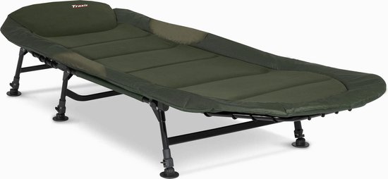 Traxis Flat-Bed Kampeerbed - Opvouwbaar - Ligbed - Veldbed - Visbed - Verstelbaar - Karper Stretcher - Bedchair - Groen van traxis