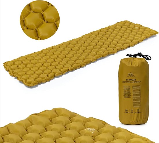 Trekking Matras - Slaapmat - Kamperen Wandelen - Lichtgewicht Compact - 190x60x4cm - Bruin