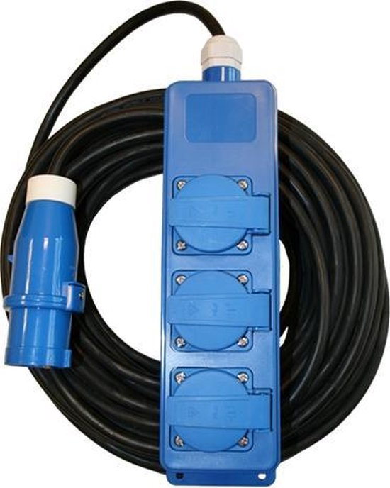 Triple-unit + CEE-stekker + 20m npr 3x1.5mm² van Merkloos