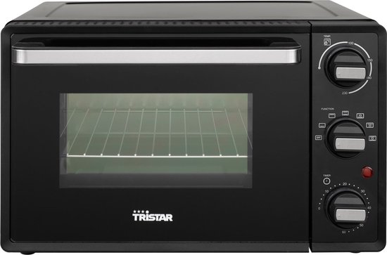 Tristar Camping Oven XL OV-3622 - Oven 19 Liter - 800 watt - Vrijstaande oven met accessoires en timerfunctie - Regelbare thermostaat: 90⁰ tot 230⁰ - Geschikt voor camping - Inclusief bakplaat, grillrooster en handvat - Zwart van Tristar