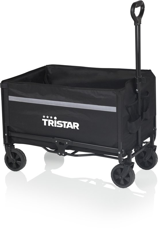 Tristar HC‑0917 Bolderkar Opbouwbaar – 120 L – 100 kg Draagvermogen – Staal – Zwenkwielen met Rem – Inclusief Opbergtas van Merkloos