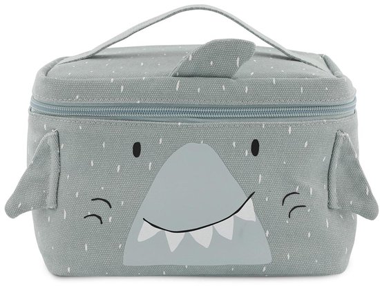 Trixie Lunchtas - Mr.Shark - Koeltas voor kinderen - Met naamlabel - Thermische Tas voor Lunch – Grijs – Haai van Trixie