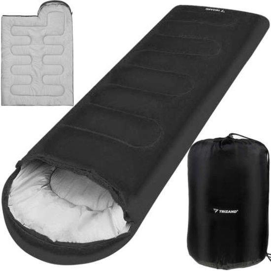 Trizand 2in1 toeristenslaapzak 21084 - Slaapzak Zwart - Sleeping bag van Trizand