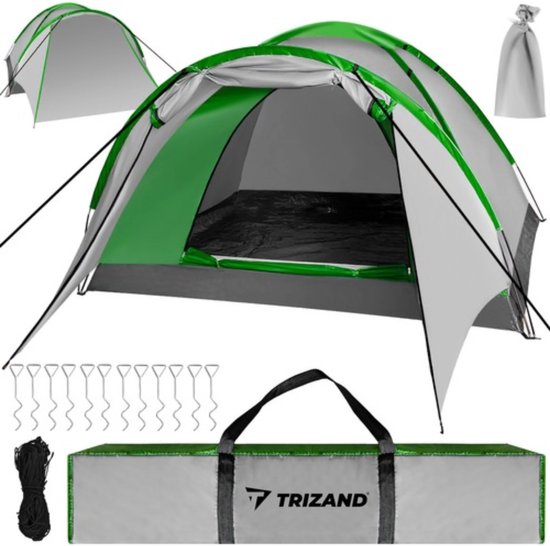 Trizand 4-Persoons Toeristentent "NEVADA" met Waterdichte Bescherming & Voortent van Trizand