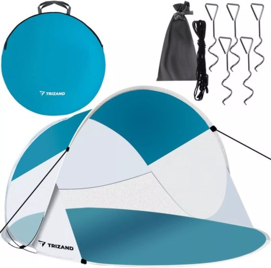 Trizand Pop-up Strandtent - 190x120x90cm - Met Mugennet - Ideaal voor Stranduitjes van Trizand