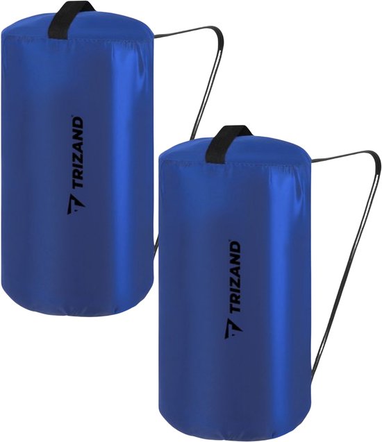 Trizand slaapzak - 2x - blauw - 200 x 75 cm - 0,9 kg - kamperen - slaapzak/dekbed - 2 in 1 van Merkloos