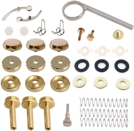 Trompet Reparatie Kit - Onderhoud Set - Instrument Repareren - Compleet Assortiment - 95 x 63 x 17 cm - Goud van Merkloos