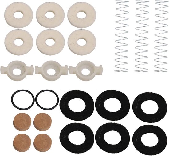 Trompet Reparatie Kit - Ventiel Onderdelen - Muziek Instrument Onderhoud - Compleet Assortiment - 24 Stuks - Meerkleurig