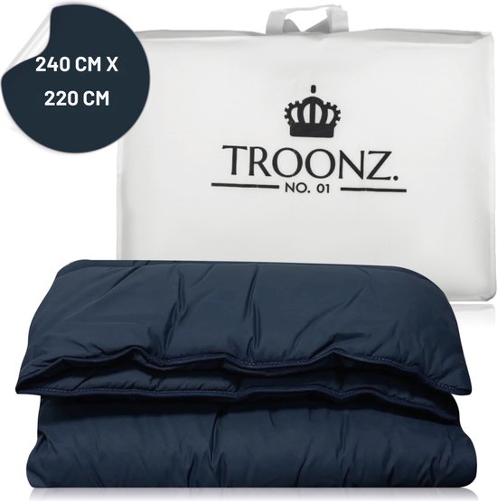 Troonz Dekbed Dreamscape 240 x 220 cm - Wasbaar Dekbed Zonder Overtrek - Geschikt Voor de Droger - Hoesloos Dekbed - 240x220 - Navy Blauw - Tweepersoons Dekbed van Troonz
