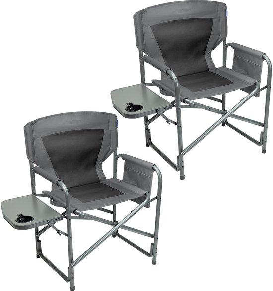 TRVLMORE Campingstoelen - Duo Pack - Opvouwbaar - Lichtgewicht - 120 kg draagvermogen - Grijs van TRVLMORE