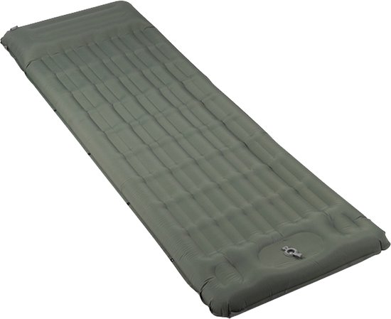TTLUOKER®Slaapmat zelfopblazend 197 x 71 cm - Ultra Dik 12 cm Luchtbed met Ingebouwde Voetpomp - Draagkracht tot 200 kg - Camping matras - Slaapmatje - Militaire Groen van Merkloos