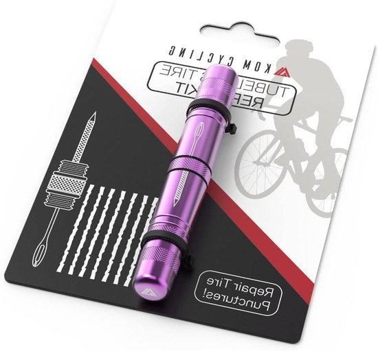 Tubeless Bandenreparatie Kit - Reparatie Tool Fiets - Lekke Banden Fixen - Ultralicht Aluminium - 8 Stuks Strips - 8 Kleuren