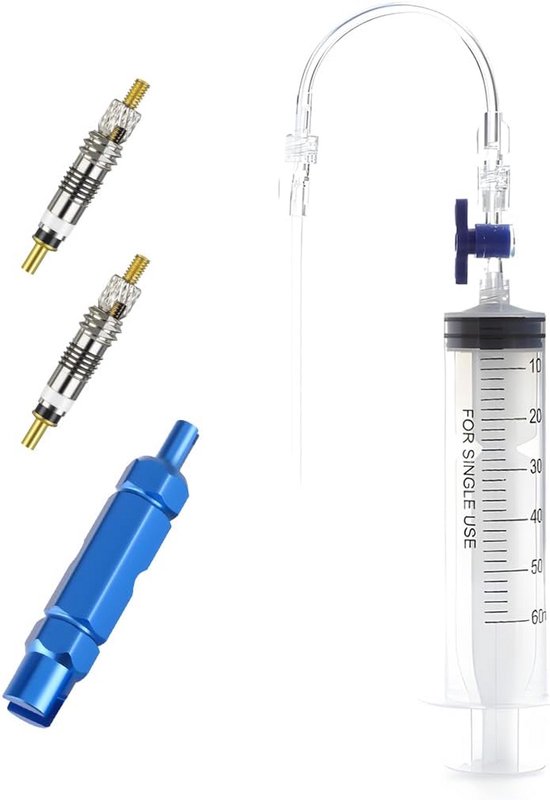 Tubeless Bandenreparatiespuit 60 ml - Inclusief Ventielkern Verwijderingsgereedschap van Merkloos