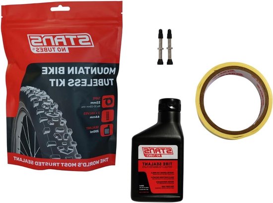 Tubeless Conversiekit - Tubeless Kit MTB - Fietsband Repareren - Voor Twee Velgen - 44 mm - Zwart van Merkloos