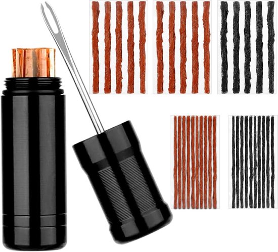 Tubeless Reparatieset - Fietsband Gereedschap - Band Snel Repareren - Compact Lichtgewicht - Inclusief 35 Strips - Zwart