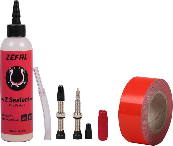 Tubeless Reparatieset Fietsbanden MTB - Inclusief Sealant, Plakband en Ventielen van Velmia