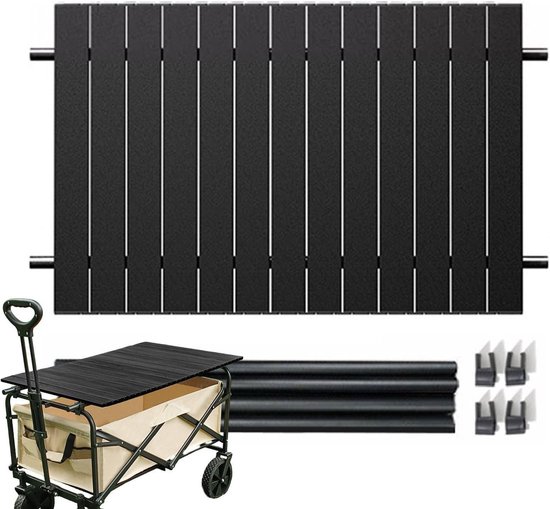 Tuinkar Tafel - Kampeertafel - Buiten koken - Inklapbaar ontwerp - 75x55 cm - Zwart