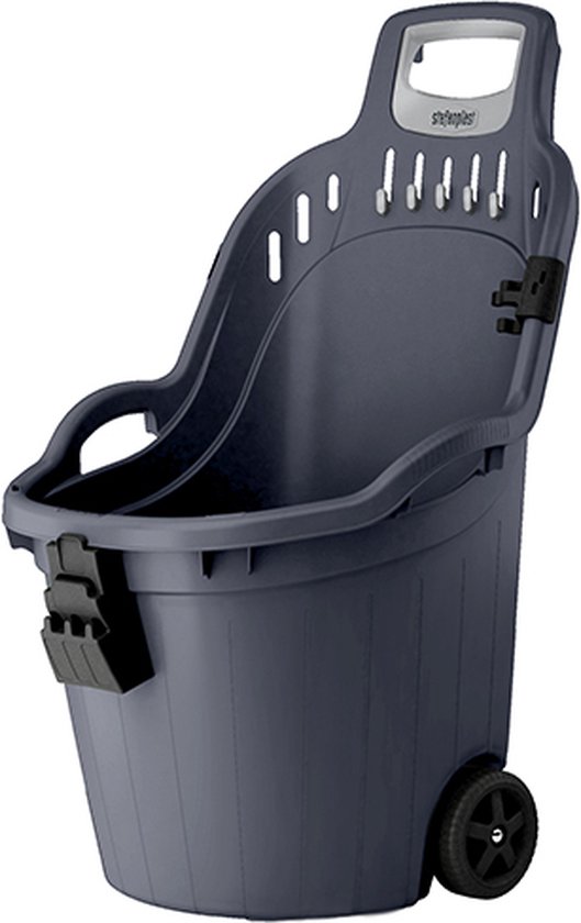 Tuinkar - Tuintrolley - Afvalkar - Afvaltrolley - Kruiwagen - 50 Liter - Grijs van T