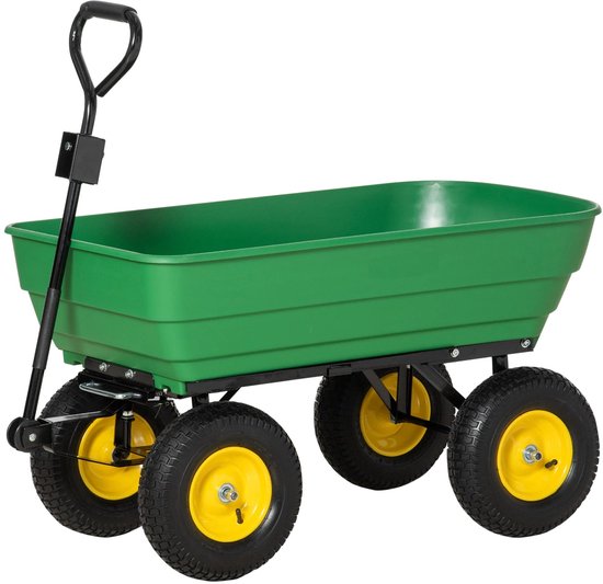 Tuinkar – Tuinwagen – Bolderkar – Transportkar – Handkar – 125 Liter Inhoud – Staal Met Kunststof van Merkloos