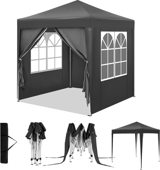 Tuinpaviljoen - Buitenluifel - Zonnescherm - UV-bescherming - 2m x 2m x 2,4m - Metalen frame - 210D Oxford-stof van Merkloos