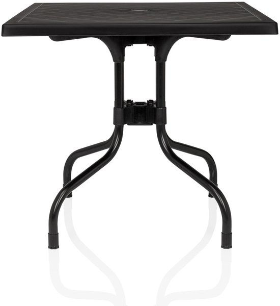 Tuintafel / Buitentafel Travano T1 vierkant kunststof zwart hjh LIVING