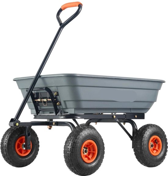 Tuinwagen - Tuinkar - Strandkar - Bolderkar - Transportkar - Gereedschapskar - Buitengebruik - 600lbs - met Grote Luchtbanden - Zware - Transportwagen van Merkloos