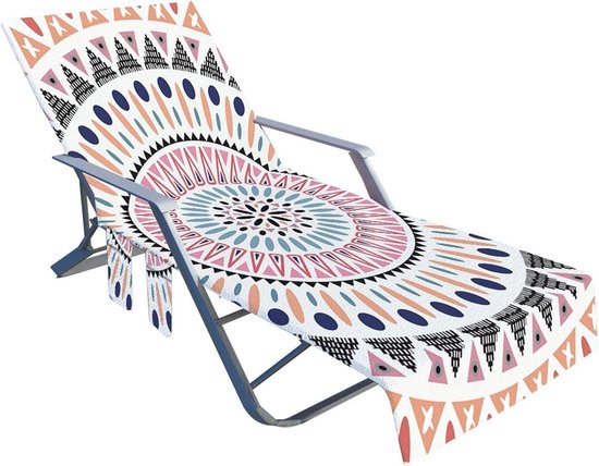 Tumnea Beach Chair Sun Lounger Foldable Recliner with Side Storage Bag - Adjustable for Pool Hotel Garden - Comfortable Outdoor Chair van T