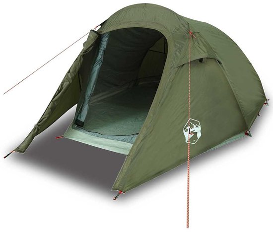 Tunneltent 2-persoons waterdicht olijfgroen van Merkloos