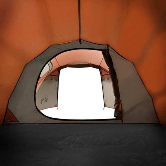Tunneltent – Kampeertent – Familietent – Outdoor Tent – Lichtgewicht Tent – 3 Persoons – Nylon Materiaal – Eenvoudig Opzetbaar met Ritssluiting – Oranje