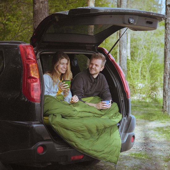 Turbat dekenslaapzak Down Bakota 10°C 210 x 170 - Groen van Merkloos