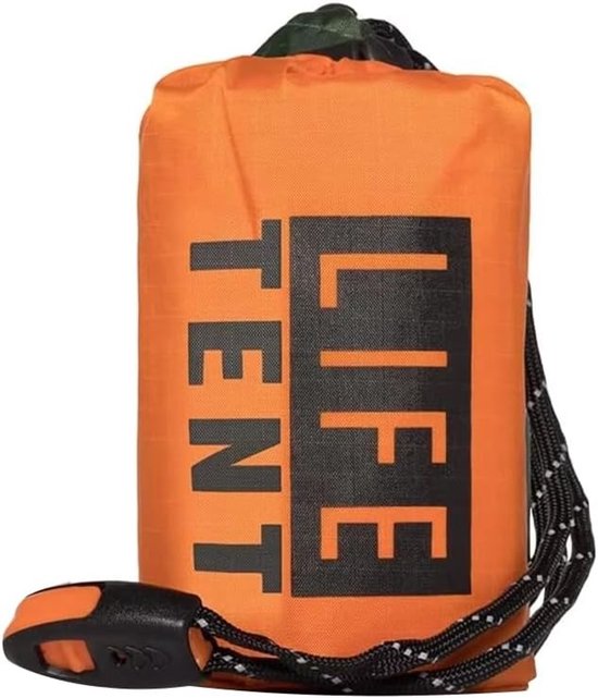 Twee Persoons Outdoor Tent, Geïsoleerd en Waterdicht, Inclusief Nooddeken en Overlevingsfluit, Duurzaam en Scheurvast Materiaal voor Avontuurlijke Kampeerders