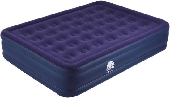 Tweepersoons Luchtbed - Opblaasmatras Dubbel - Kamperen Logeren - Ingebouwde Pomp - 196 x 145 cm - Grijs