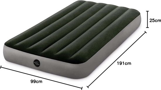 Twin DURA-Beam Prestige Airbed with Battery Pump 64777 - Colourful Design - Intex van T