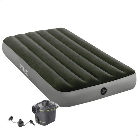 Twin Dura-Beam Prestige Luchtbed met Accu Pomp - Comfortabele Tweepersoons Luchtmatras van Intex