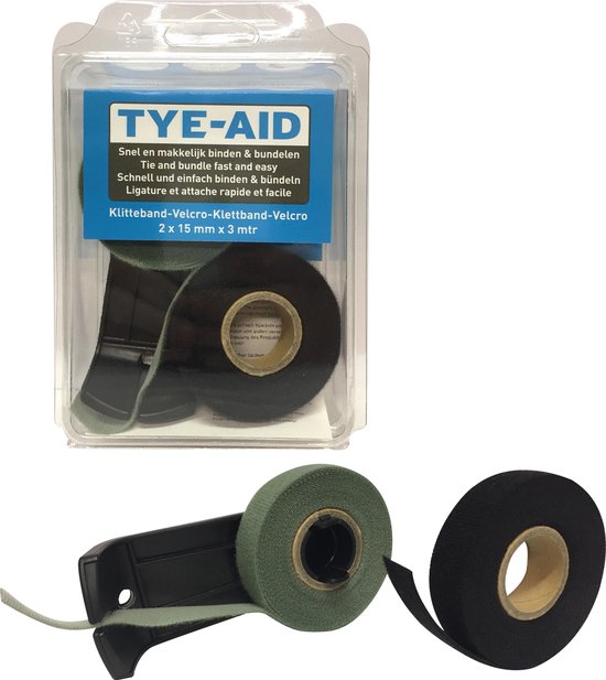 Tye-aid Klittenband Set - Inclusief Snijmes - Multifunctioneel van T