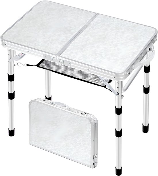 TYR® Campingtafel - Campingtafel Lichtgewicht - Campingtafel Inklapbaar - Wit - 25cm x 40cm x 60cm