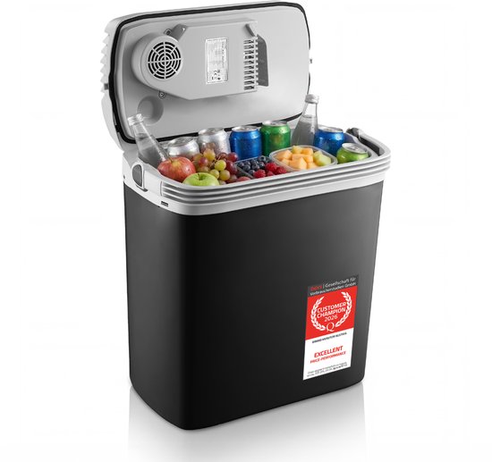 TZS First Austria Elektrische Koelbox - 19L - 12V en 230 volt - Frigobox - Koelen en Verwarmen - Zwart van TZS First Austria